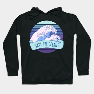 Aesthetic Save the oceans Wholesome Great Wave Hoodie